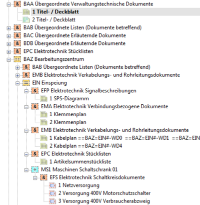 Eplan-Projekt mit Dokumentenart